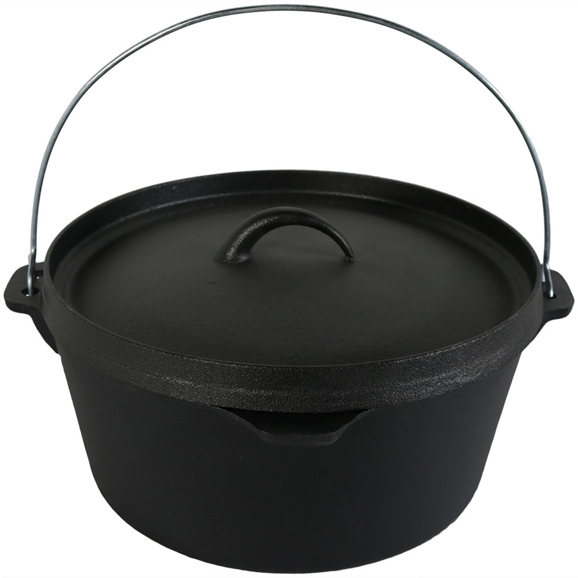 12" Black Cast Iron Dutch Oven Stock Pot-2