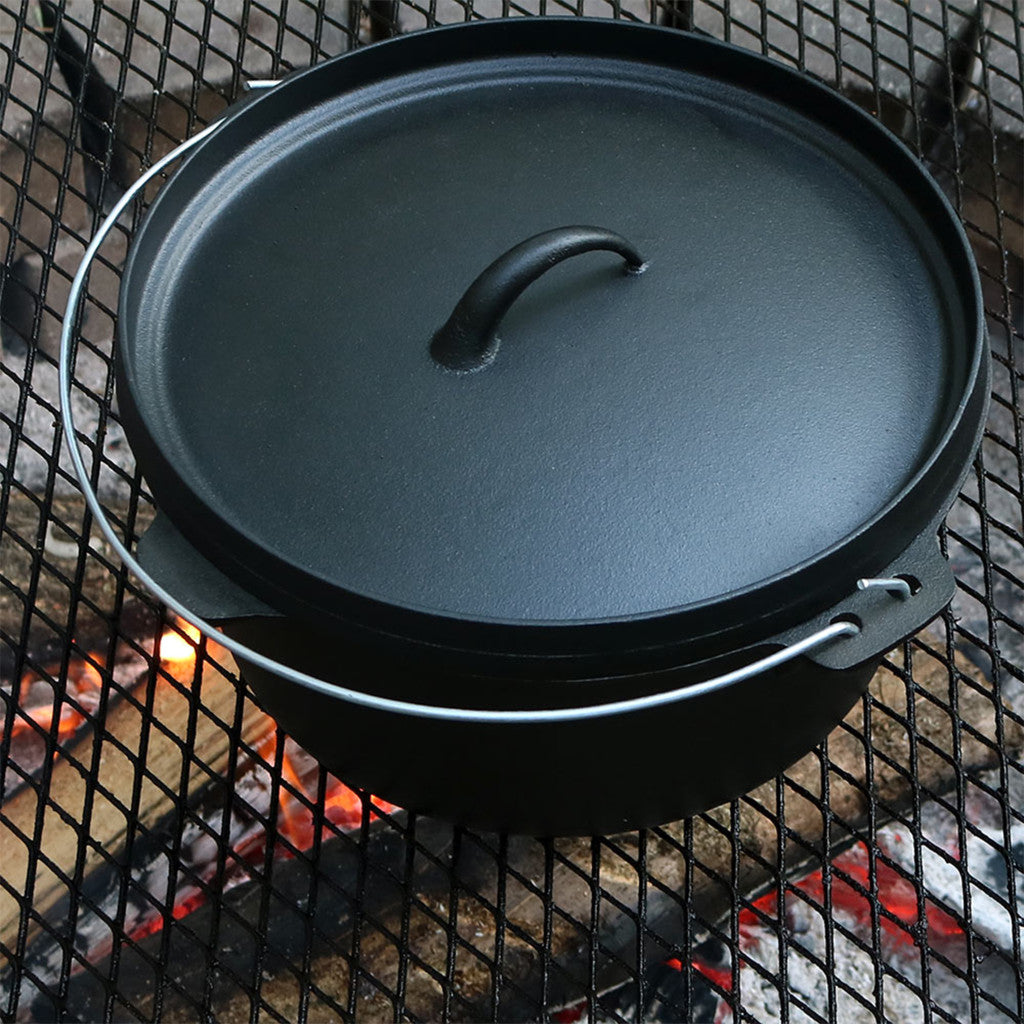 12" Black Cast Iron Dutch Oven Stock Pot-7