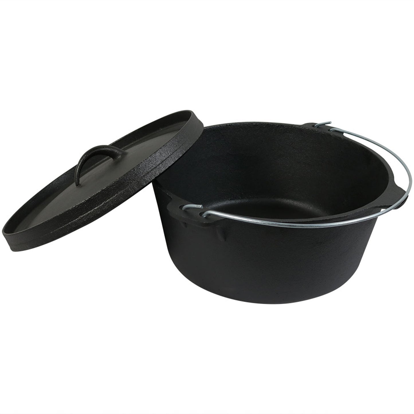 12" Black Cast Iron Dutch Oven Stock Pot-3