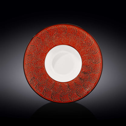 Red Porcelain Deep Soup or Salad Plate 10.5" inch | 8 Fl Oz | - Loft&Timber