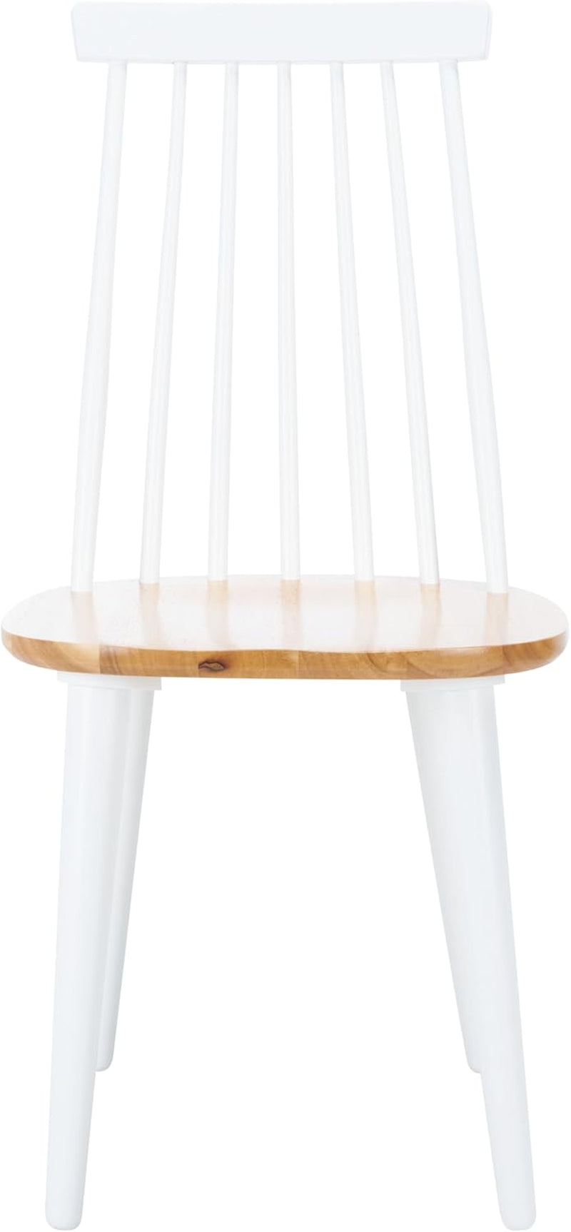 Farmhouse Spindle Back Side Chair White Natural Dining Room-2