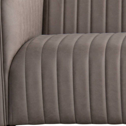 98" Light Brown Fabric Solid Wood Sofa-6