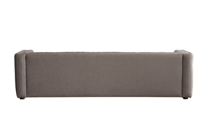 98" Light Brown Fabric Solid Wood Sofa-5