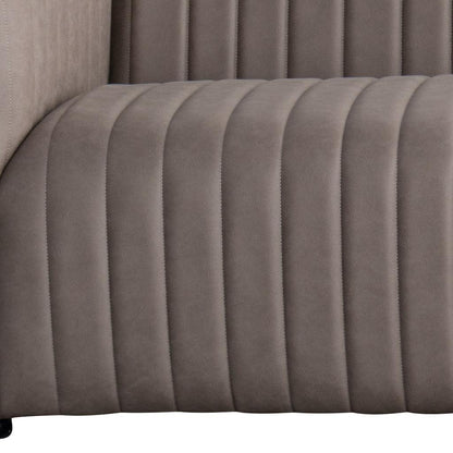 98" Light Brown Fabric Solid Wood Sofa-7