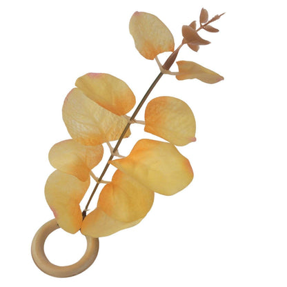 Set of 4 Yellow Leaf Eucalyptus Napkin Rings, Rustic Napkin Ring, Minimalist Tabledecor, Oriental Tabledeco - Loft&Timber