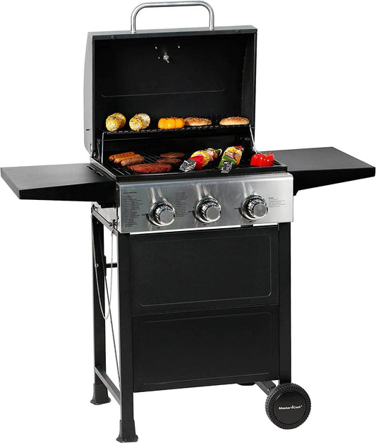 3-Burner Propane Grill Foldable Shelves, 30,000 BTU, Patio - Loft&Timber