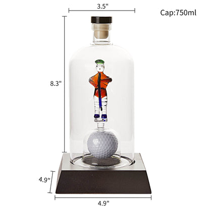 Golfer Decanter Whiskey Decanter - The Wine Savant, Golf Gifts for Both Men & Women, Golf Accessories, Golfer Gifts, Based on A Replica Human Golfing (750ml Decanter) - Loft&Timber