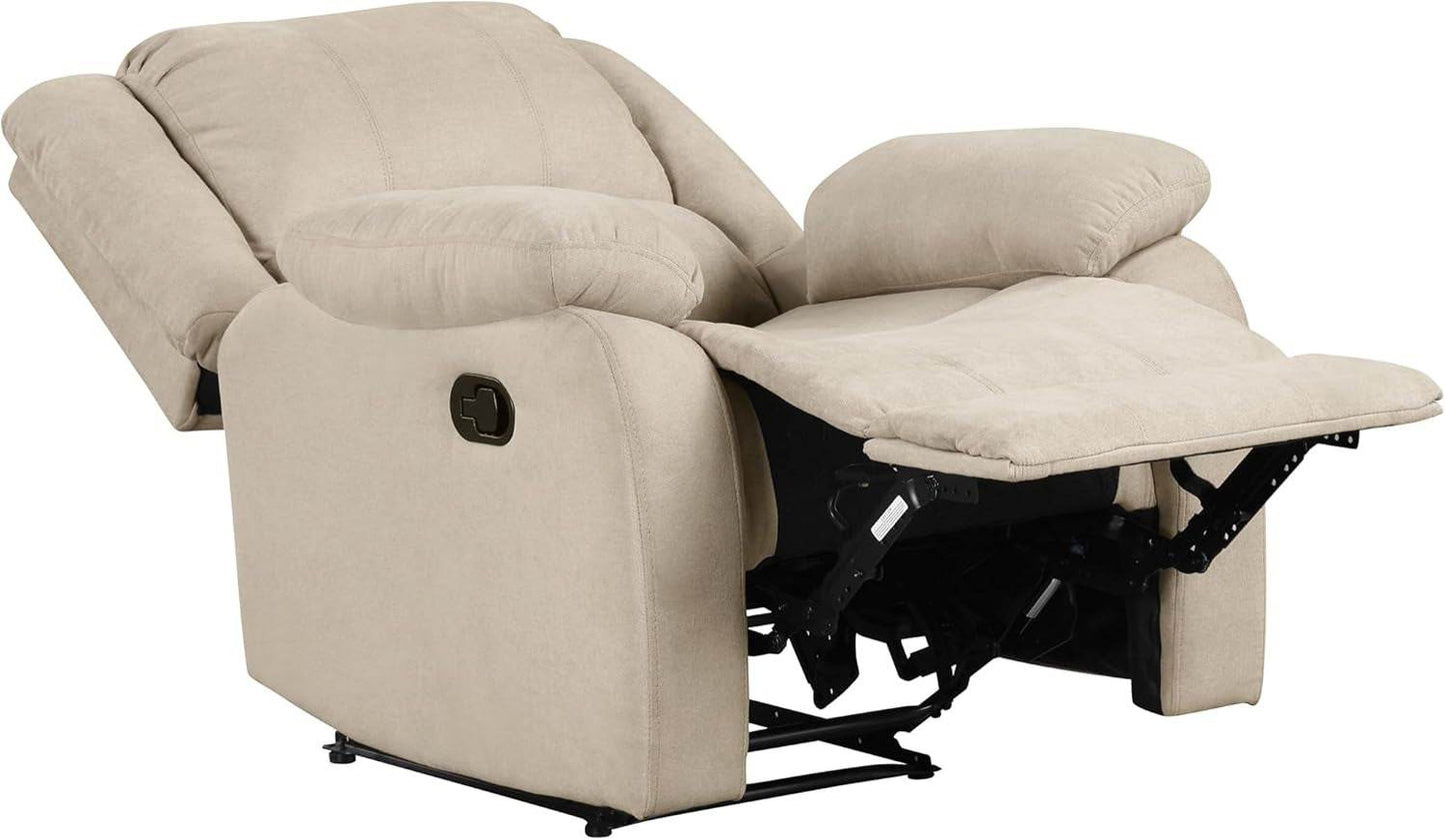 Recliner Chair Living Room Reclining Sofa Chair, Home Theater Seating, Wall Hugger Recliner, Manual Recliner Sofa Chair for Living Room/Office/Apartment, Oatmeal - Loft&Timber