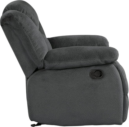 Home Theater Seating, Wall Hugger Manual Reclining Sofa, 3-Seat Dual Recliner Sofa for Living Room, 90’’W Sofa, Charcoal - Loft&Timber