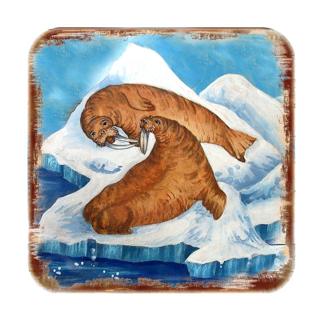 Sea Lions Wooden Cork Coasters Gift Set of 4 by Nature Wonders - Nature Wildlife Decor - 95377C-S4 - Loft&Timber