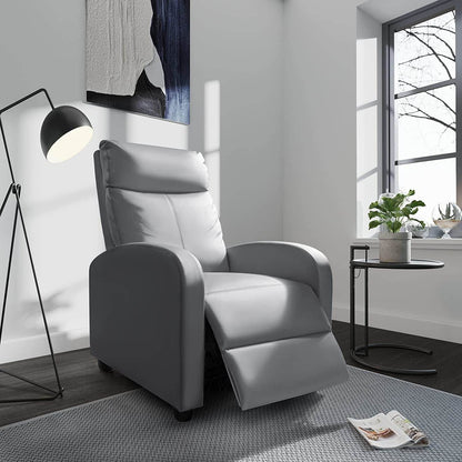 Padded Leather Recliner Club Chair (Gray) - Loft&Timber