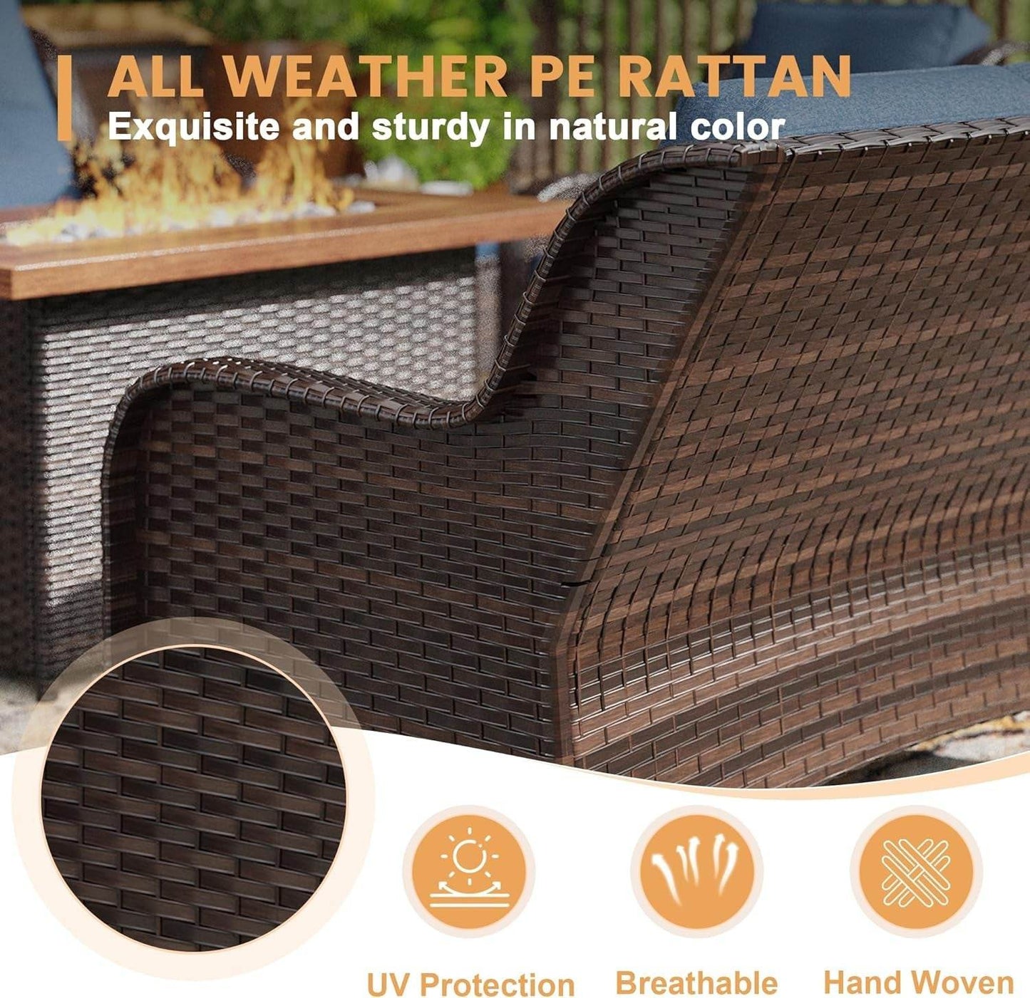 Nine Piece Outdoor Patio Furniture Wicker Conversation Set - Loft&Timber