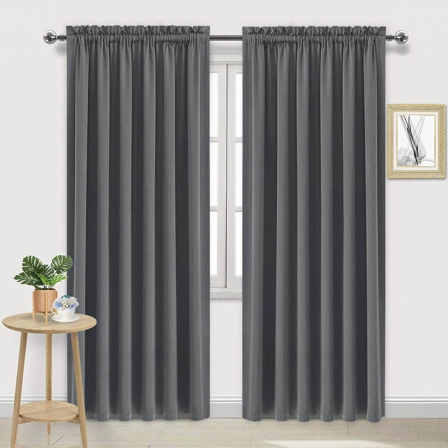 DWCN Rod Pocket Blackout Curtains, Set of 2 Panels - Loft&Timber