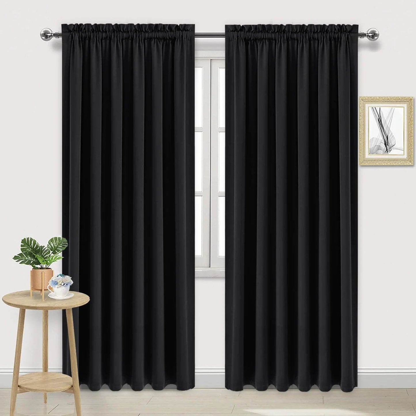 DWCN Rod Pocket Blackout Curtains, Set of 2 Panels - Loft&Timber