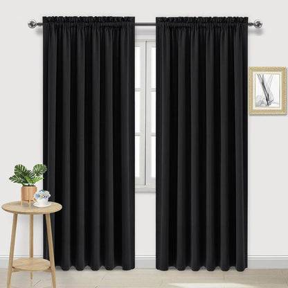 DWCN Rod Pocket Blackout Curtains, Set of 2 Panels - Loft&Timber