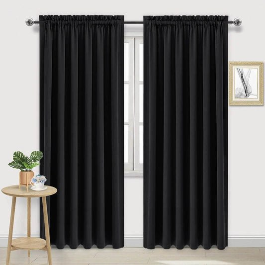 DWCN Rod Pocket Blackout Curtains, Set of 2 Panels - Loft&Timber