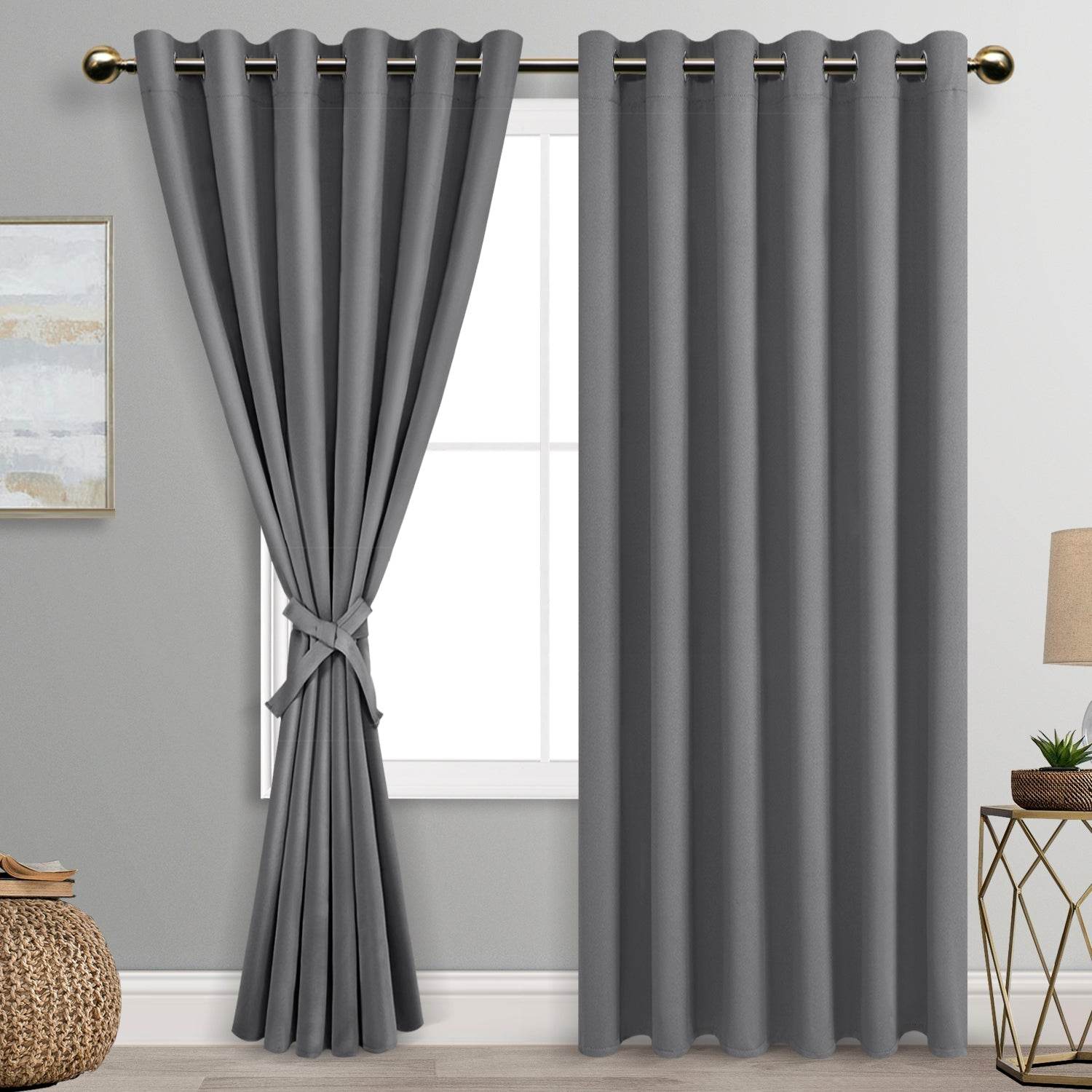 Custom Curtains: 100% Blackout Curtains, Set of 2 Panels - Loft&Timber
