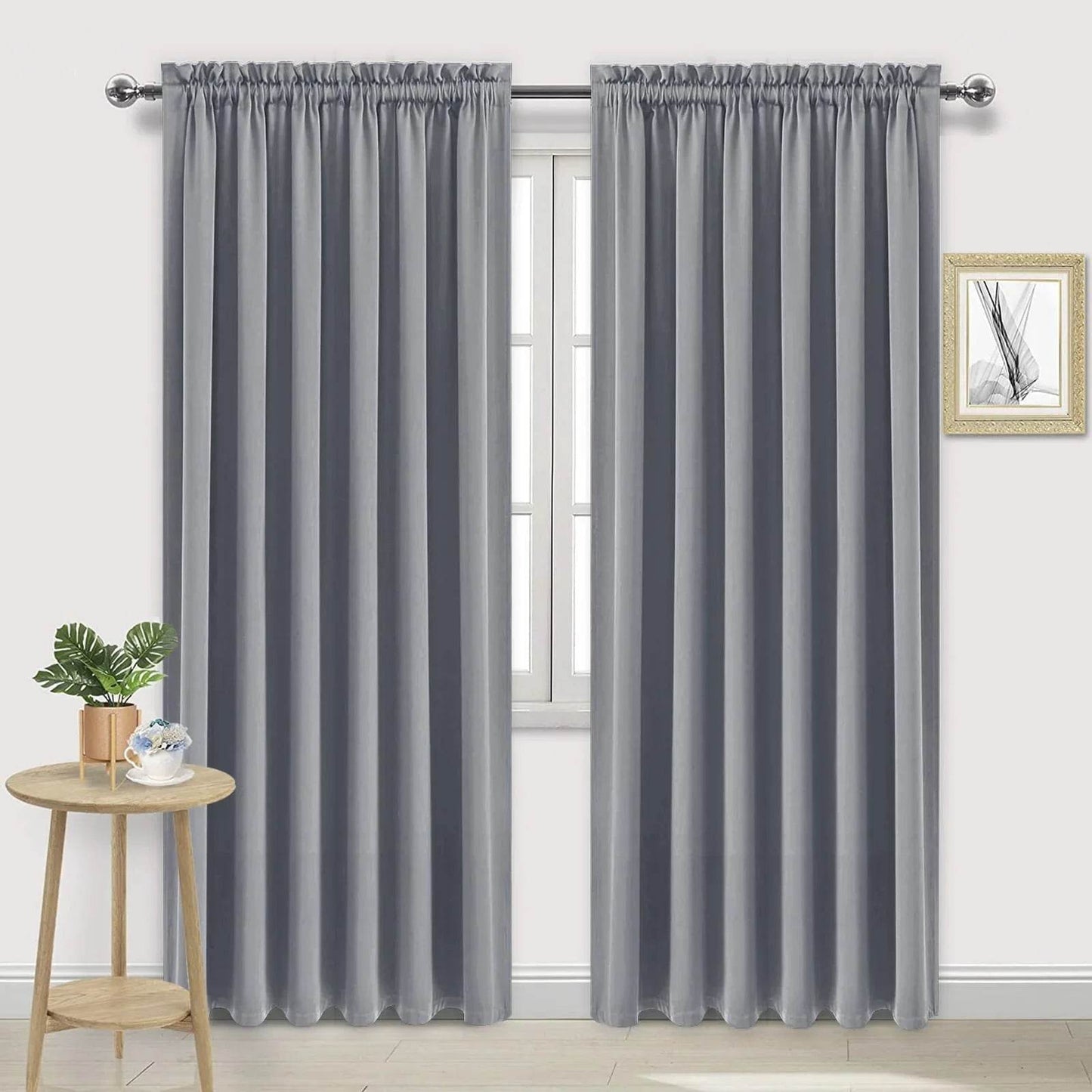 DWCN Rod Pocket Blackout Curtains, Set of 2 Panels - Loft&Timber