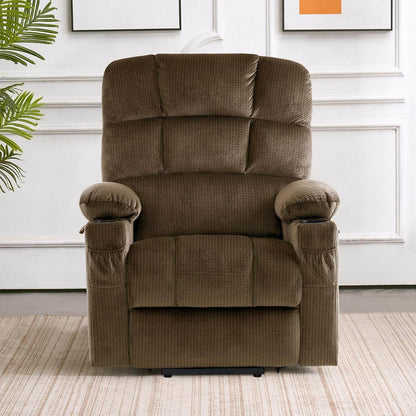 Dual Motor Lift Recliner Massage Heat Elderly Brown - Loft&Timber