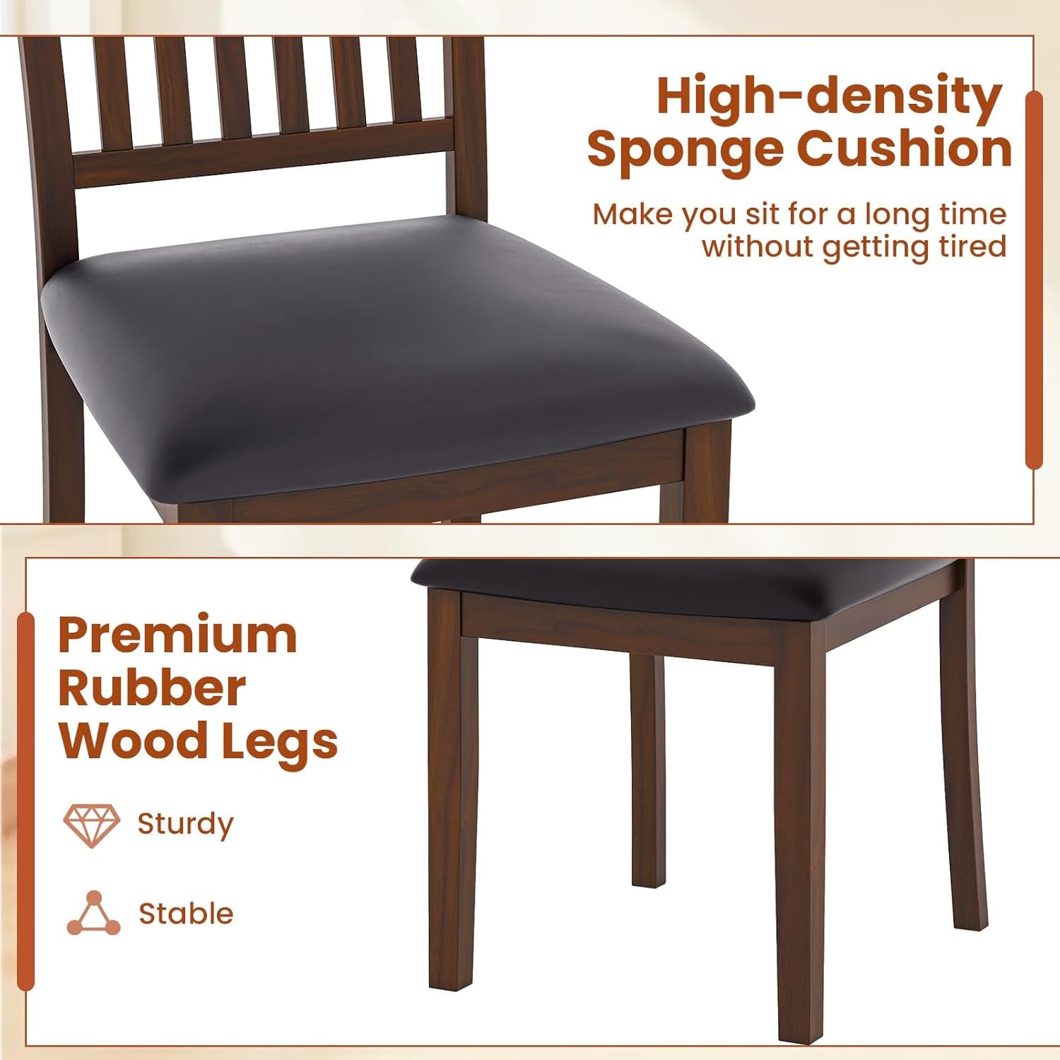 Espresso Slat Back Dining Chairs Set Of 2 For Dining Room-3