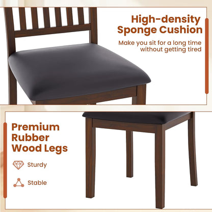 Espresso Slat Back Dining Chairs Set Of 2 For Dining Room-3