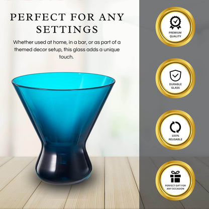 13-Ounce Colorful Pastel Plastic Stemless Martini Glasses (Set of 4), Martini, Margarita, Champagne & Cocktail Reusable Glasses, BPA-Free, Shatter-Proof, Dishwasher-Safe, Poolside Perfect, Outdoors - Loft&Timber