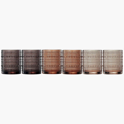 Hobnail Drinking Glasses, Venus Colors Beaded Tumbler Drinking Glasses Set | Set of 6 - Loft&Timber