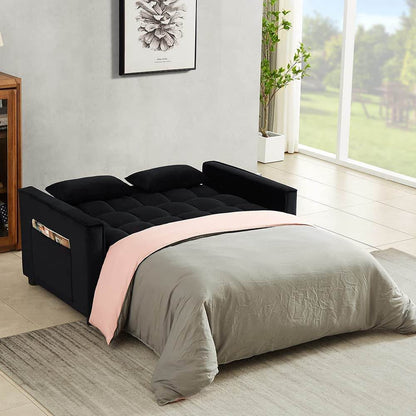 Velvet Sofa Bed with Adjustable Pull Out - Loft&Timber