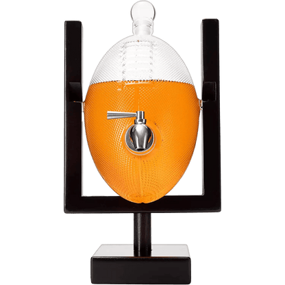 Football Decanter for Whiskey, Wine, Water & Other Liquids - Spigot Faucet - 1400ml Fantasy & Monday Night Football Decorations Decor Liquor Dispenser Gifts for Men Dad, Decanters for Alcohol - Loft&Timber