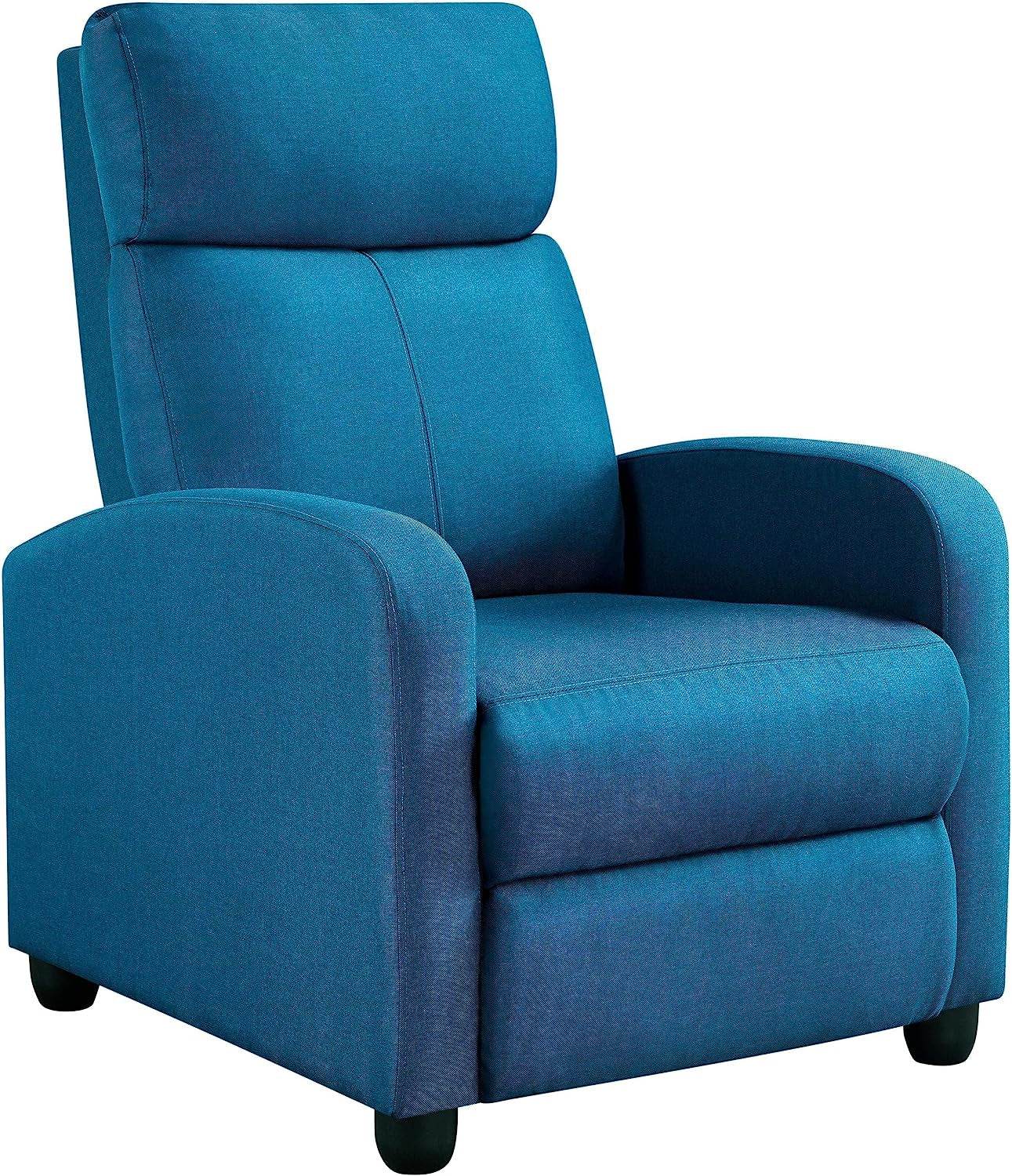 Blue Fabric Recliner Chair - Loft&Timber