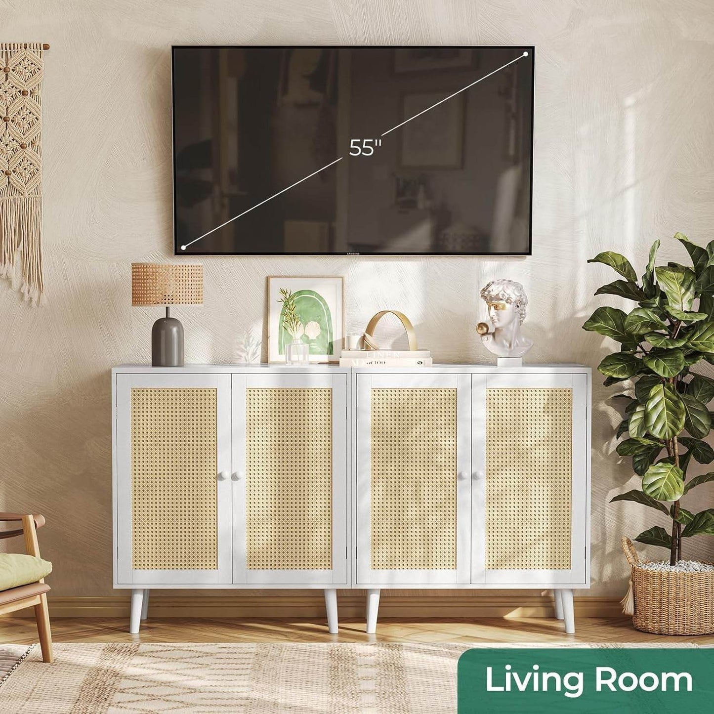 Buffet Cabinet with Storage in White - Loft&Timber