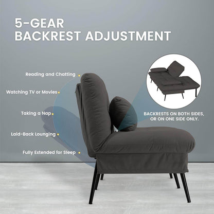 Convertible Futon Sofa Bed 68″ in (Black) - Loft&Timber