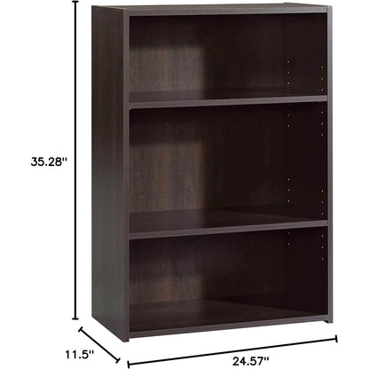 Cinnamon Cherry Bookcase with 3 Shelves - Loft&Timber