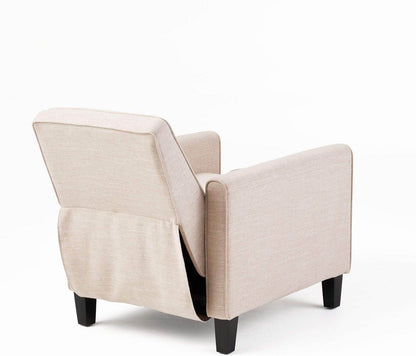 Emmie Fabric Recliner (Set of 2), Beige, Dark Brown - Loft&Timber