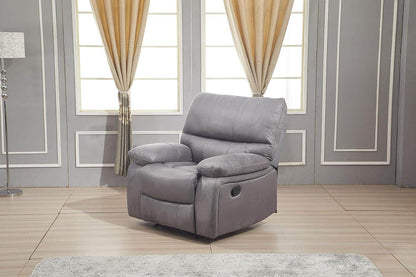 Microfiber Reclining Sofa Couch Set Living Room Set 8007 (Grey, Recliner) - Loft&Timber