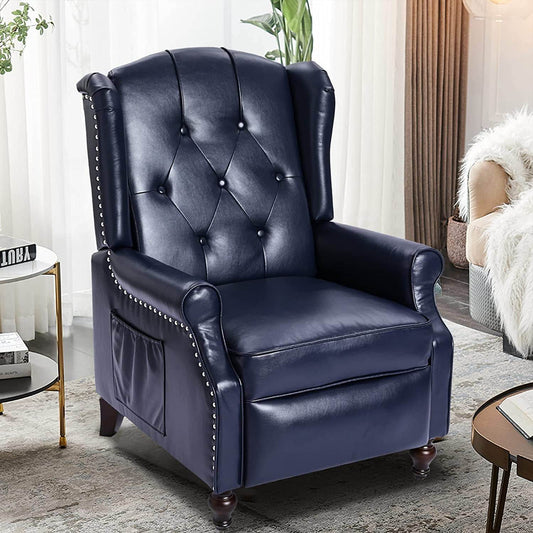 Wingback Recliner Chair with Massage and Heat (PU Leather) - Loft&Timber