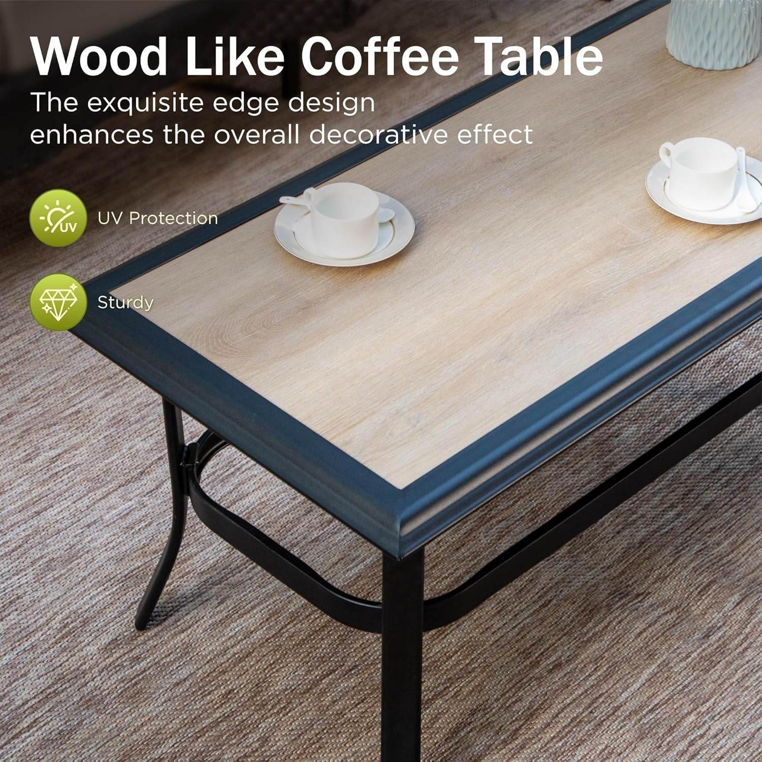 Outdoor Modern Patio Furniture Set, Upgraded Wicker&Metal Patio Furniture Conversation Set with Waterproof Thick Cushions for Porch, Poolside, Deck, and Yard (4 Pieces,Beige) - Loft&Timber