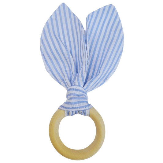 Maison Charlo | Easter Set of 4 Blue Striped Bunny Ears Napkin Rings | Dining Table Decor - Loft&Timber