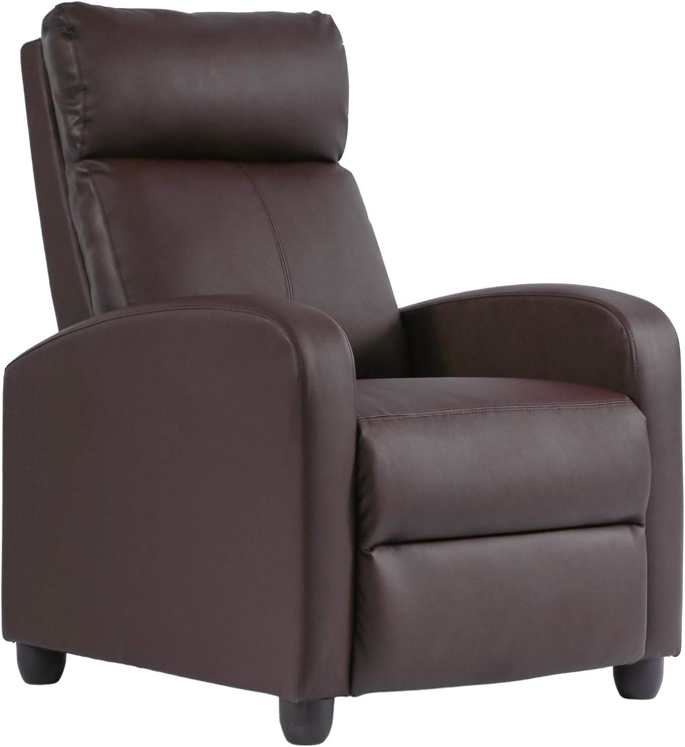 Recliner Chair Single Reclining Sofa, Brown - Loft&Timber