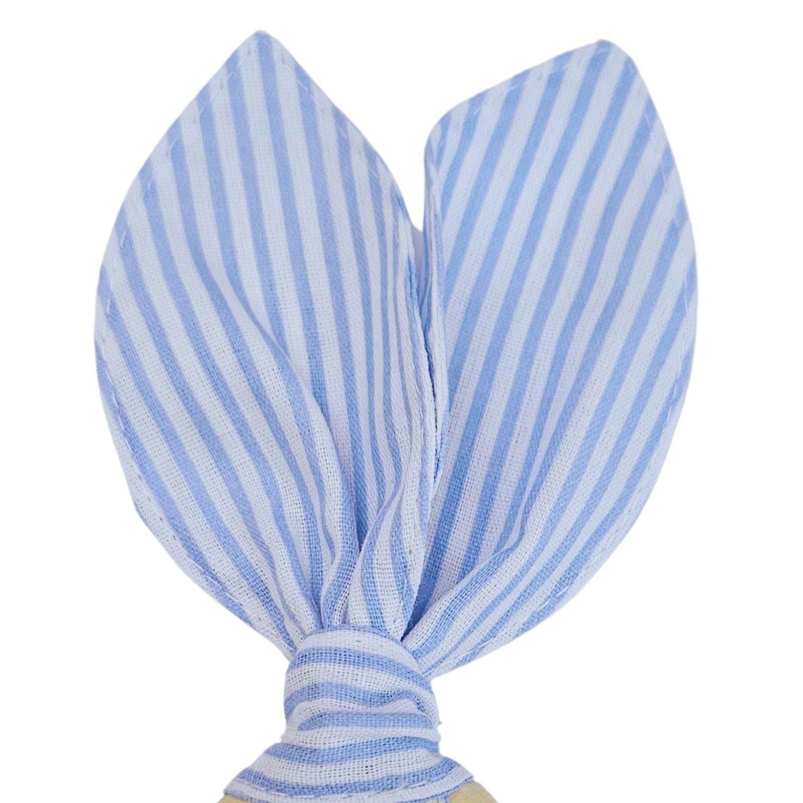 Maison Charlo | Easter Set of 4 Blue Striped Bunny Ears Napkin Rings | Dining Table Decor - Loft&Timber