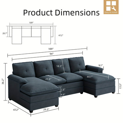 Jamfly 109'' Sectional Sofa - Loft&Timber