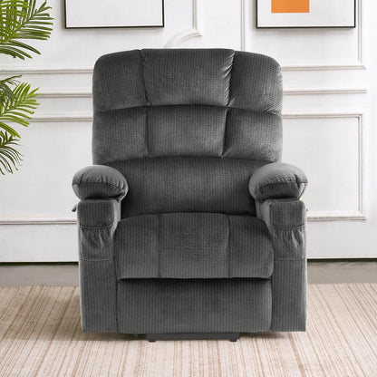 Dual Motor Power Lift Recliner Chair with Massage in Gray - Loft&Timber