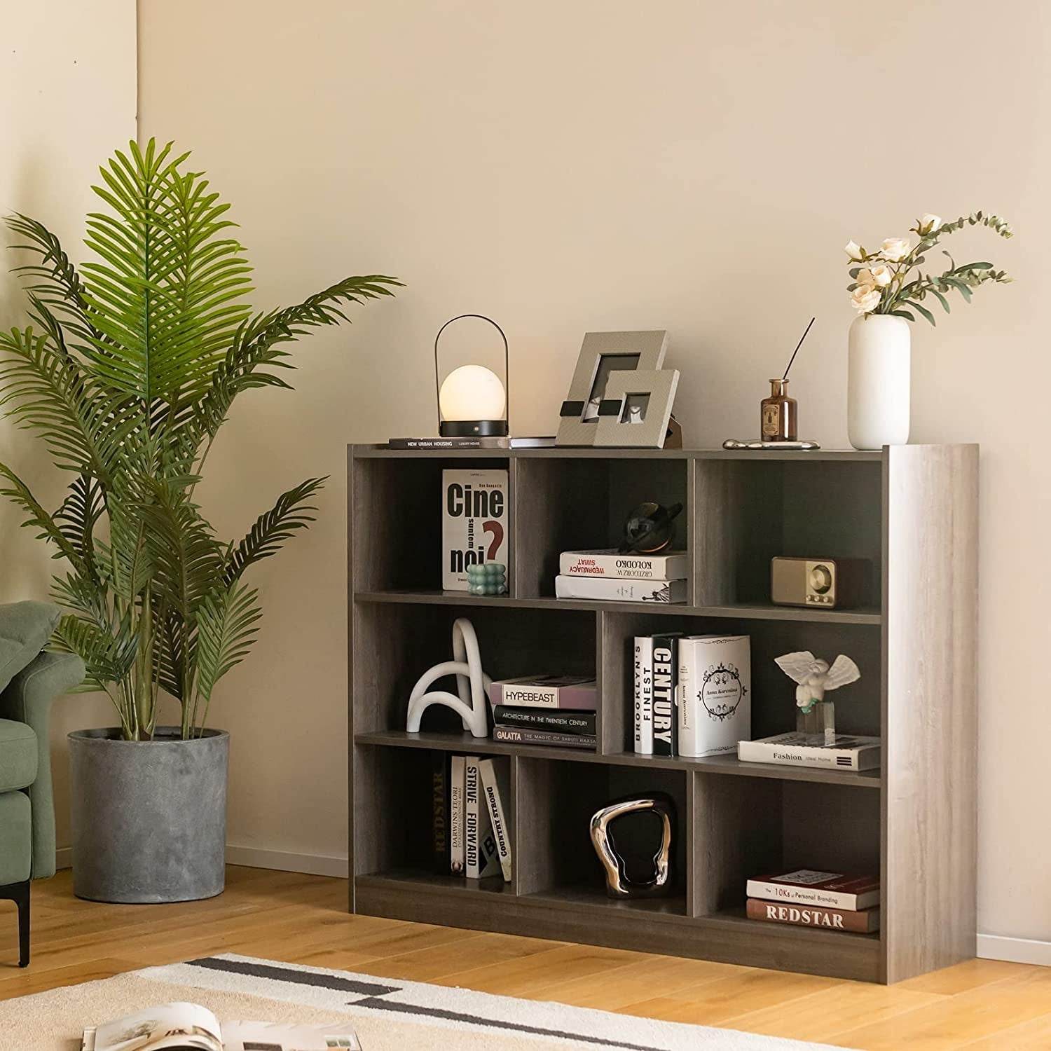 Modern Grey Cube Bookcase for Living Spaces-3
