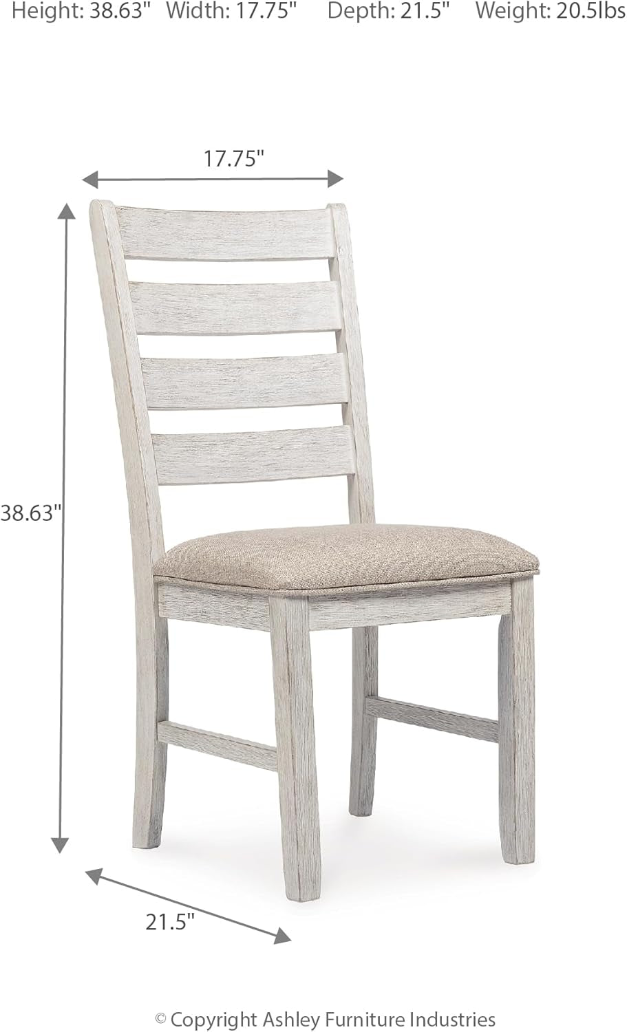 Dining Room Chair Set Of 2 Whitewash Finish Upholstered-2