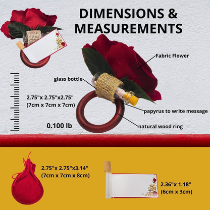 Charlo's Heart's Secrets Napkin Rings Red Colombiana Romantic Flower Rosebud - Loft&Timber
