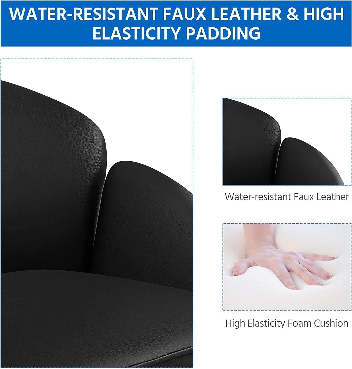 Cute Petal Desk Chair in Black - Loft&Timber