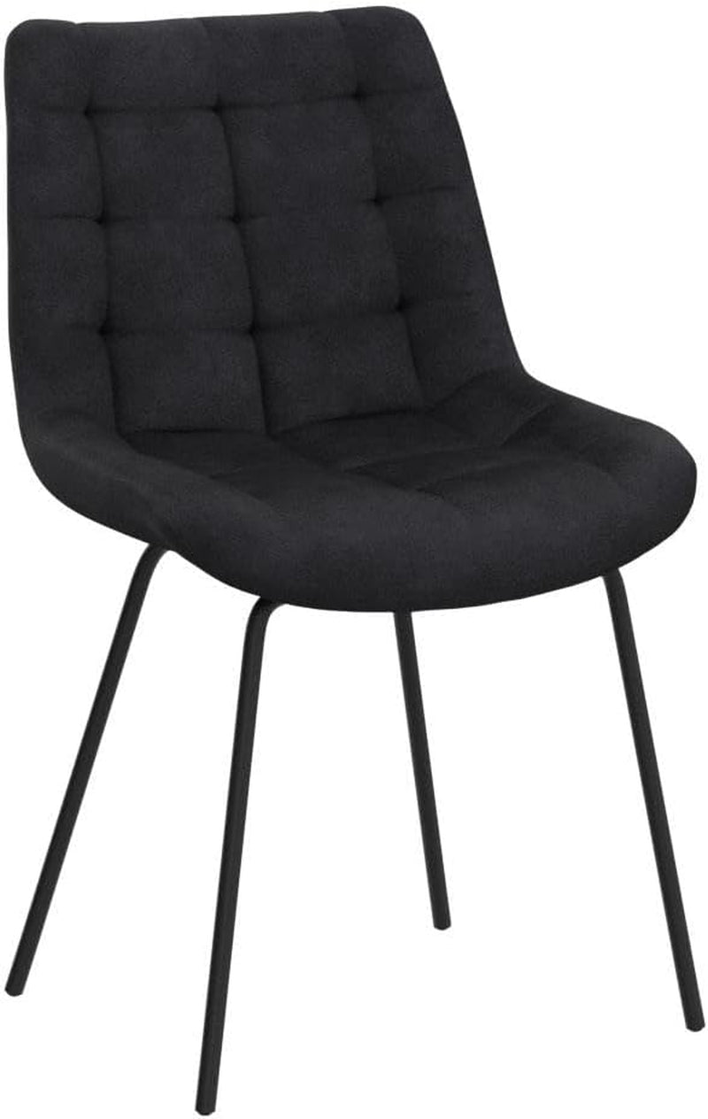 Black Velvet Upholstered Dining Chair Set Of 2 Kitchen-3