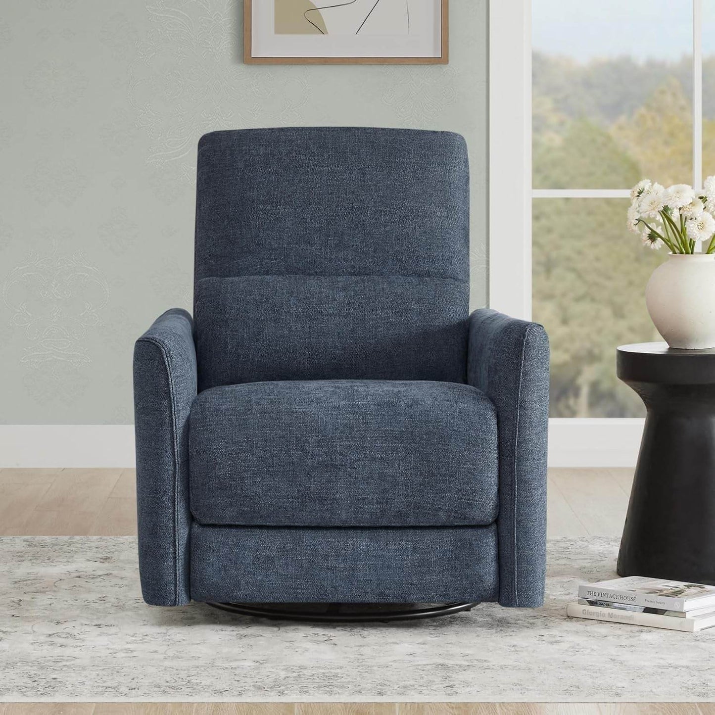 Ink Blue Power Swivel Glider Recliner Chair Nursery Living Room - Loft&Timber