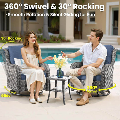 Seven Piece Outdoor Patio Furniture Set with Fire Pit - Loft&Timber