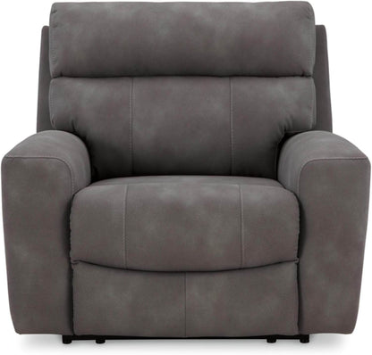 Next-Gen Durapella Contemporary Faux Leather Power Recliner, Dark Brown - Loft&Timber